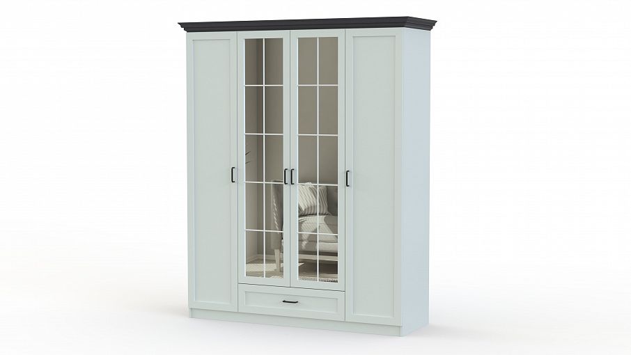 Шкаф для одежды 4-х дверный Вентура ИД 01.70 BMS - Фото