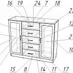 Чертеж Комод со стеклянными дверцами Маркиз BMS