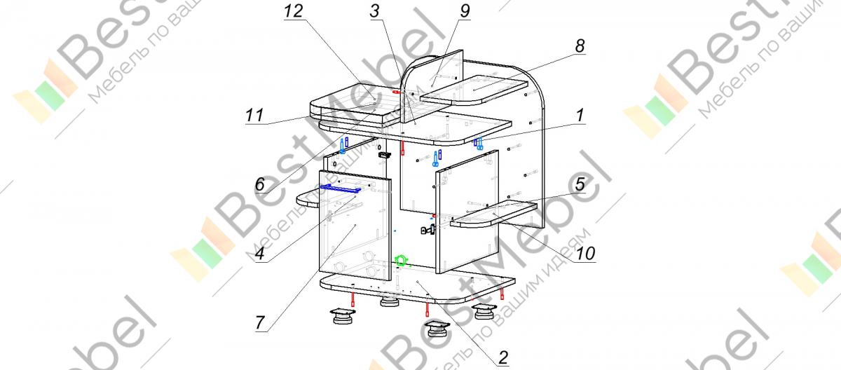 Схема сборки тумбы торонто 75 Схема сборки тумбы торонто 75