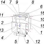 Схема сборки Стол с ящиком  Глория BMS
