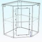 Чертеж Шкаф навесной угловой со стеклом Виктория BMS