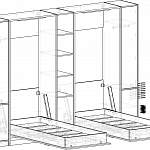 Чертеж Шкаф-кровать c диваном Вероника BMS