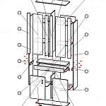 Схема сборки Шкаф-витрина Максим с ящиком BMS