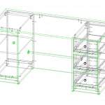 Чертеж Стол письменный Валенсия-1ДЗШ BMS