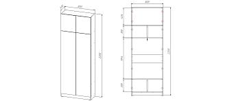 Распродажа - Шкаф распашной Ангард 35 (800*2200*300) (800х2200х300)