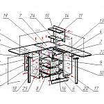 Схема сборки Угловой маникюрный стол Лиззи BMS
