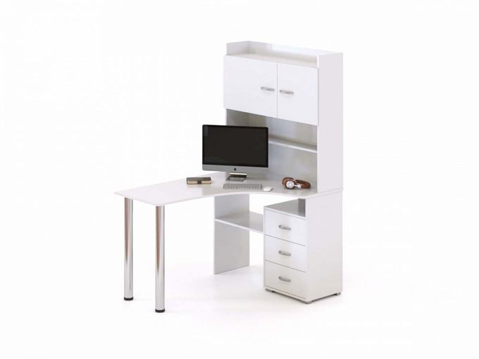 Компьютерный угловой стол Бонни 1 с шкафчиками BMS - Фото