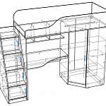 Чертеж Детская кровать чердак Арлекин BMS