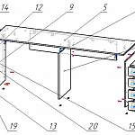 Схема сборки Письменный стол Лайт-15 BMS