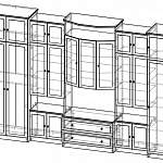 Чертеж Мебельная стенка Валентин BMS