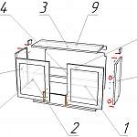 Схема сборки Шкаф навесной остекленный Тоник 2 двери BMS