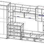 Чертеж Стенка для гостиной Коста BMS