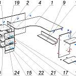 Схема сборки Стол офисный угловой Кейт 23 BMS