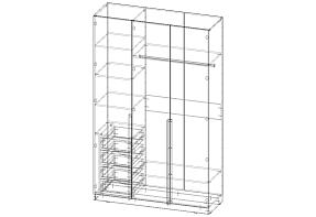 Распродажа - ЭСКИЗ Шкаф распашной Барокко  (1500х2400х500)