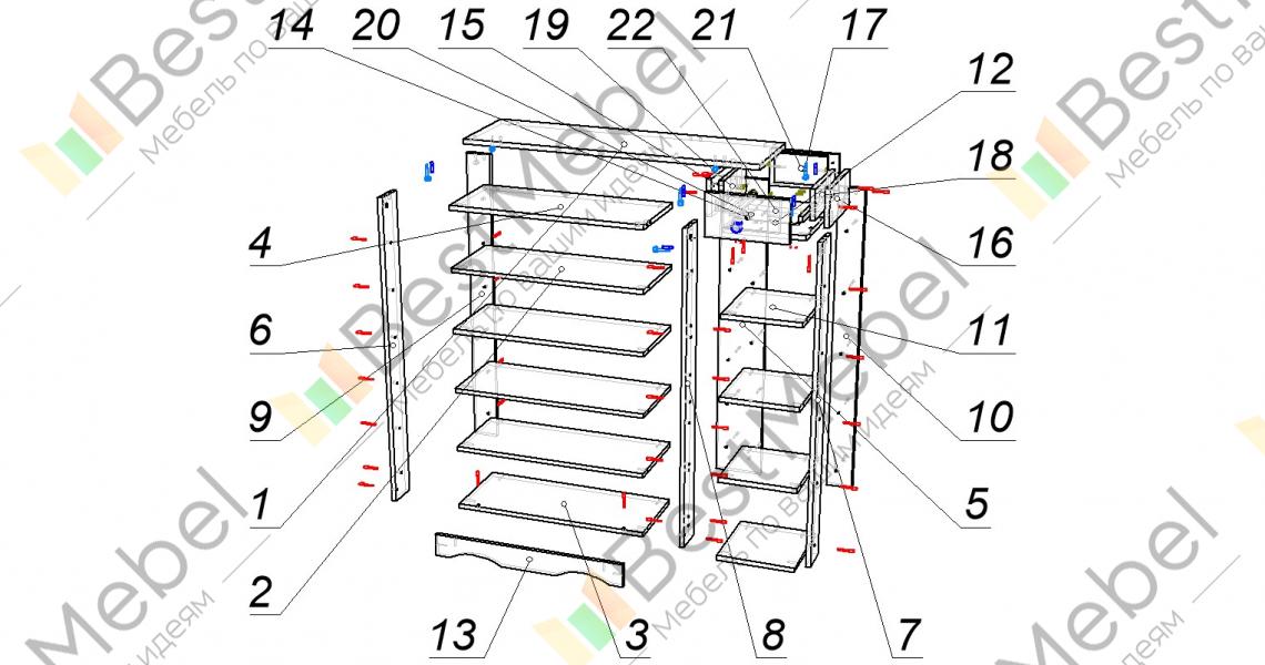 Обувница 38г схема сборки Обувница 38г схема сборки