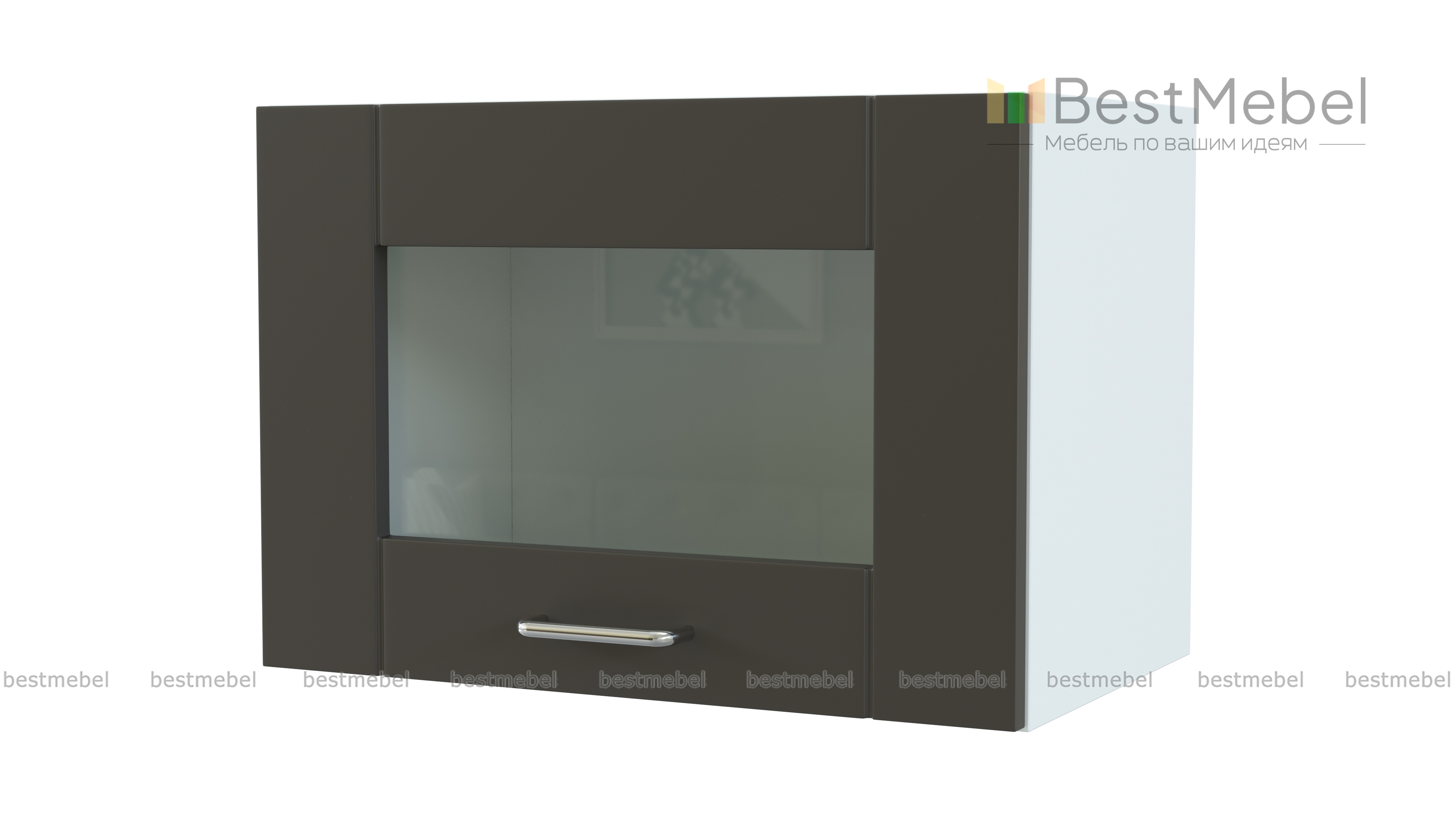 Шкаф верхний горизонтальный остекленный Лофт BMS