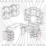 Схема сборки Угловой компьютерный стол Лисса с ящиками BMS