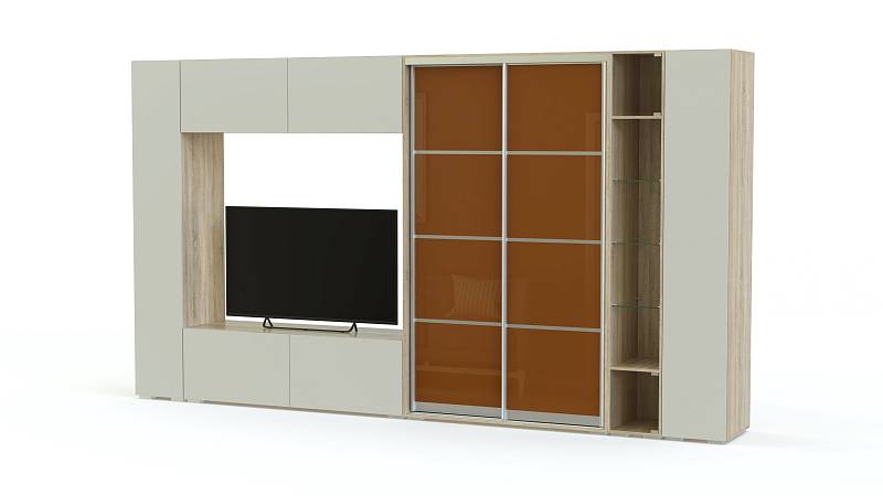 Шкаф купе TV-43 BMS (3900х2400х500) (Белье - Платье (4 ящика) (2))