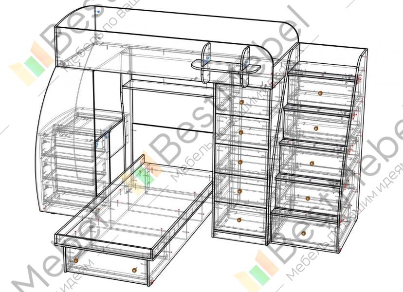 Кровать камерная двухъярусная кдк 01